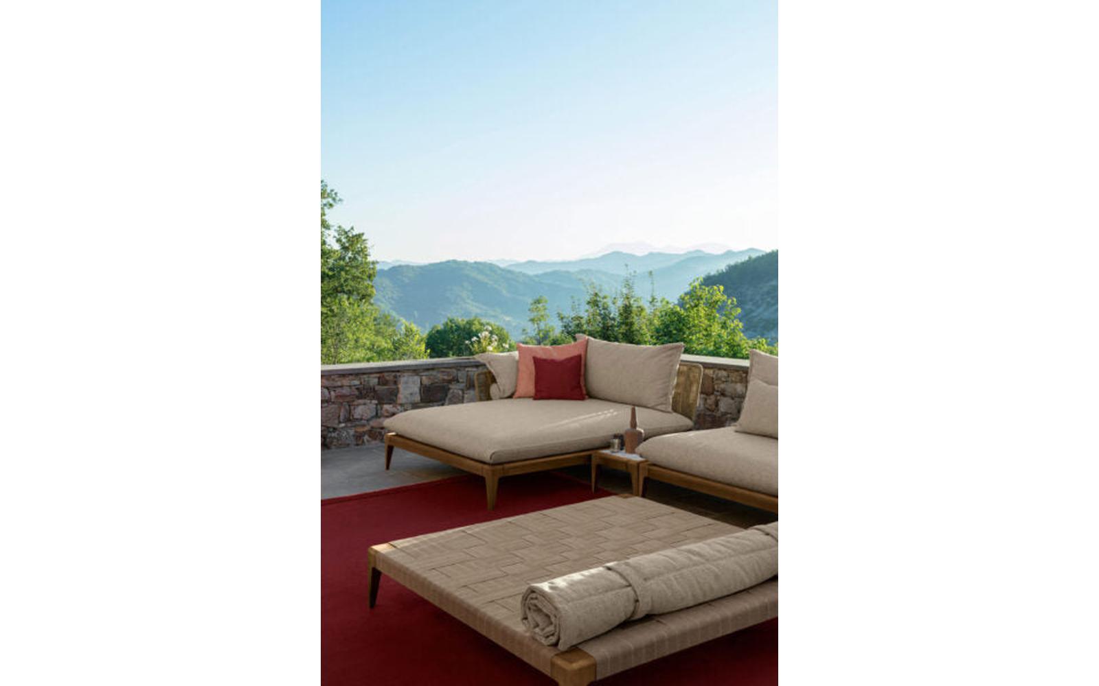 Cruise Teak Pouf