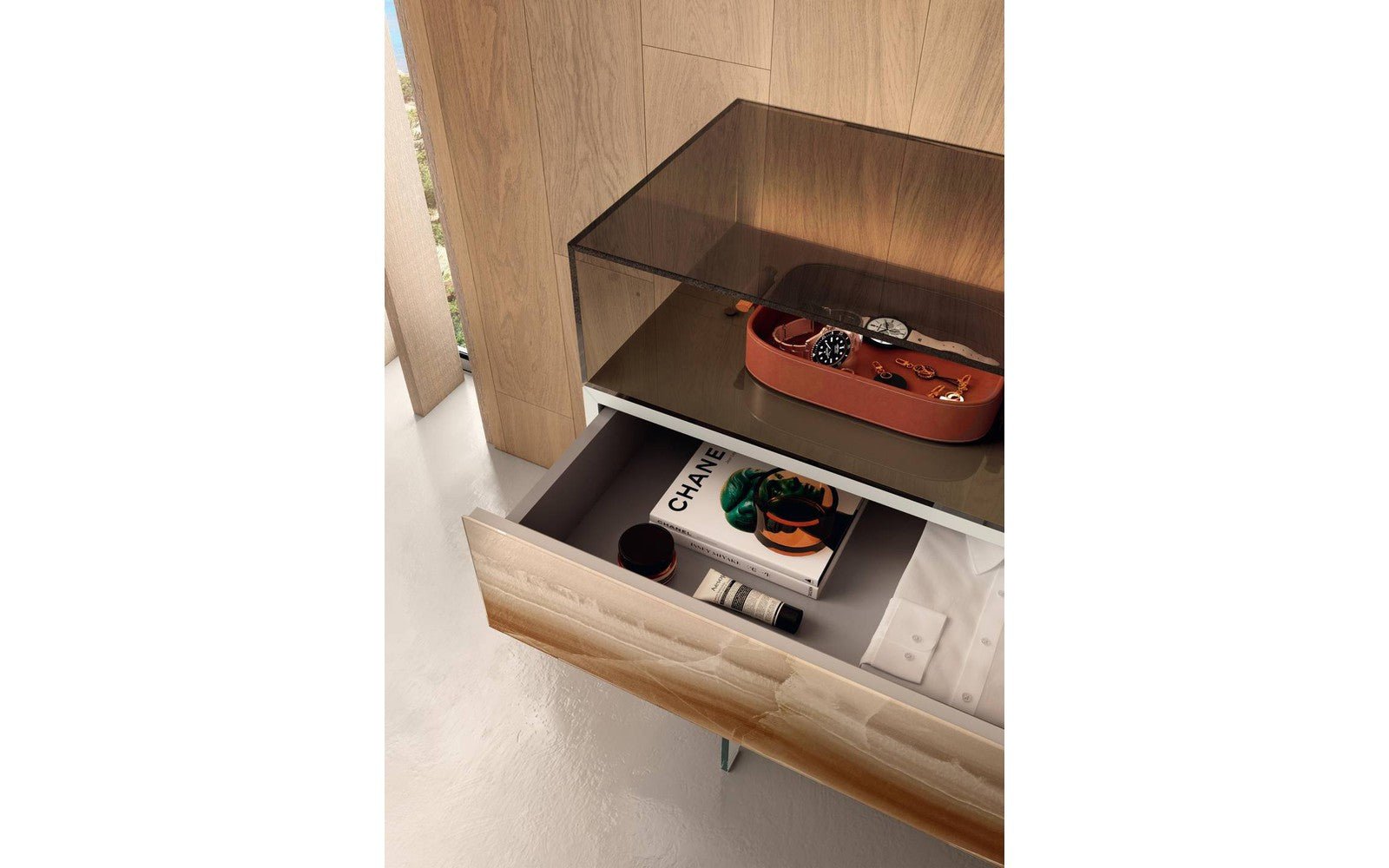 6e8 Glass Dresser
